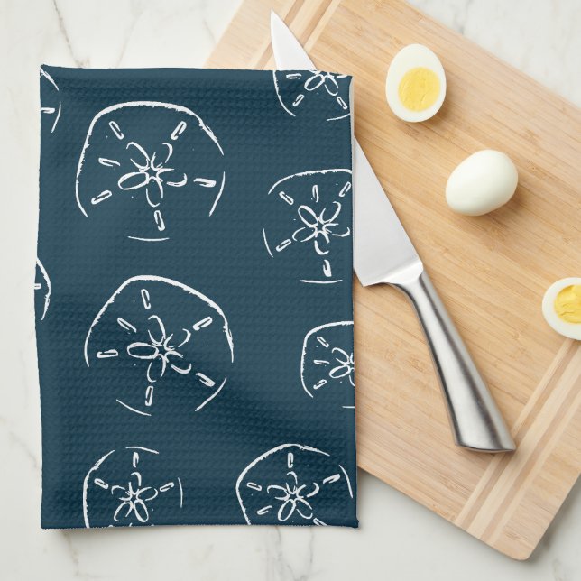 Paño De Cocina Patrón de arena para dibujar el océano azul (Doblado Cuarto)