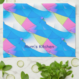 Paño De Cocina Patrón de Arte Abstracto Curvo Colorido