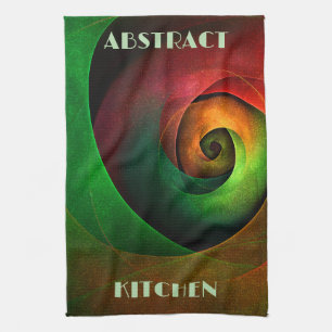 Paño De Cocina Patrón de arte abstracto moderno de floración verd