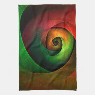Paño De Cocina Patrón de arte abstracto moderno de floración verd