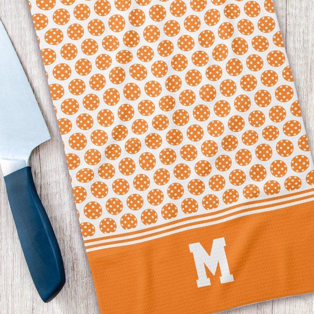 Paño De Cocina Patrón de baloncesto monograma Naranja (Subido por el creador)