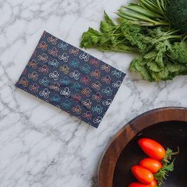 Paño De Cocina Patrón de bicicleta multicolor