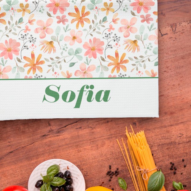 Paño De Cocina Patrón de boho amarillo silvestre nombre personali (Subido por el creador)