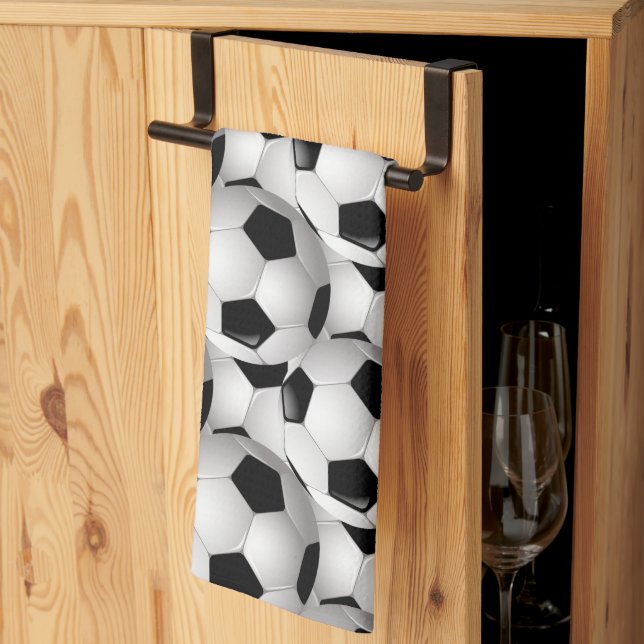 Paño De Cocina Patrón de bolas de fútbol (Pliegue de tercios)