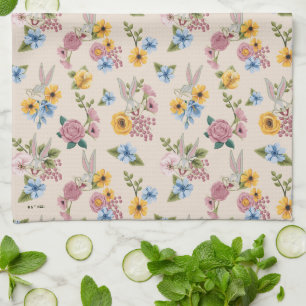 Paño De Cocina Patrón de bordado floral de Bugs Bunny™
