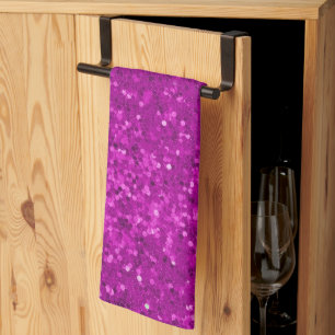Paño De Cocina Patrón de brillo falso glam rosa profundo