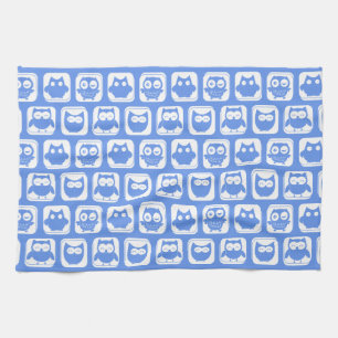 Paño De Cocina Patrón de búho azul