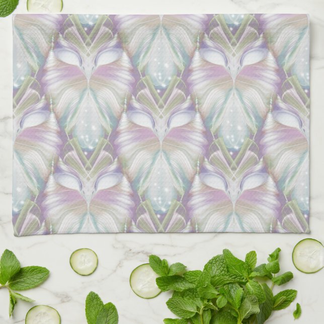 Paño De Cocina Patrón de búho Oracle púrpura Pastel (Doblado)