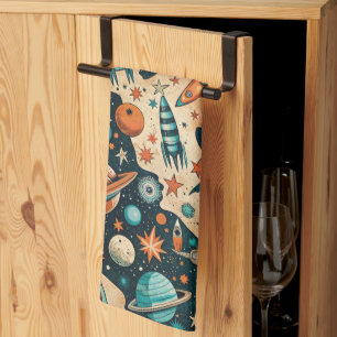 Paño De Cocina Patrón de buques de cohetes de naves espaciales vi