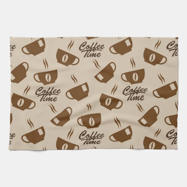 Paño De Cocina Patrón de café (Horizontal)