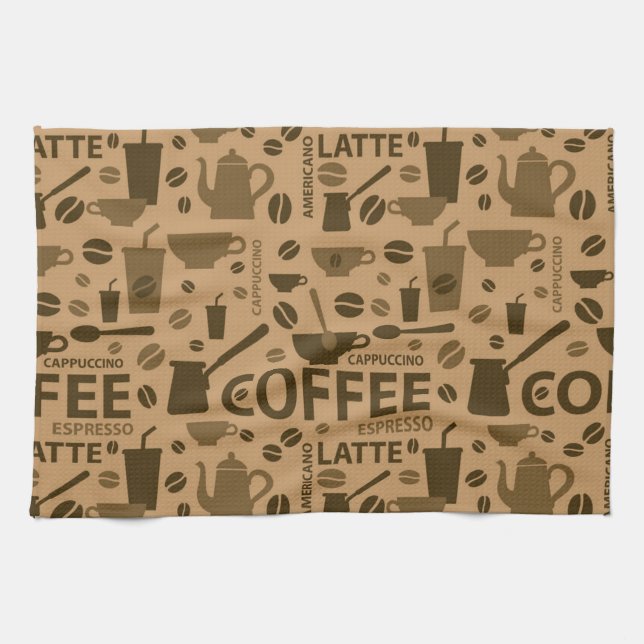 Paño De Cocina Patrón de café (Horizontal)