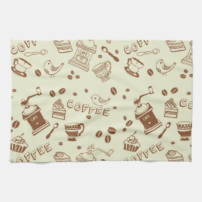 Paño De Cocina Patrón de café (Horizontal)