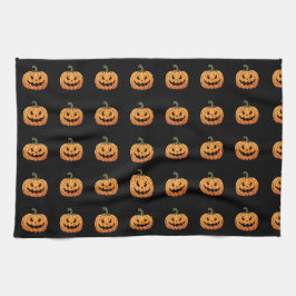 Paño De Cocina Patrón de calabaza cutáneo y fantasmagórico Hallow