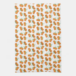 Paño De Cocina Patrón de calabaza otoñal Naranja Verde