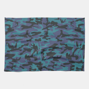 Paño De Cocina Patrón de camo azul
