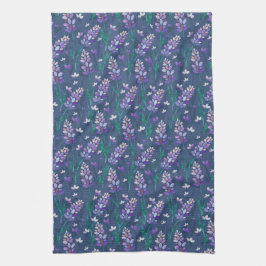 Paño De Cocina Patrón de campos de lavanda en morado