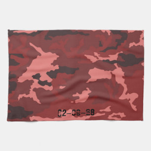 Paño De Cocina Patrón de camuflaje rojo