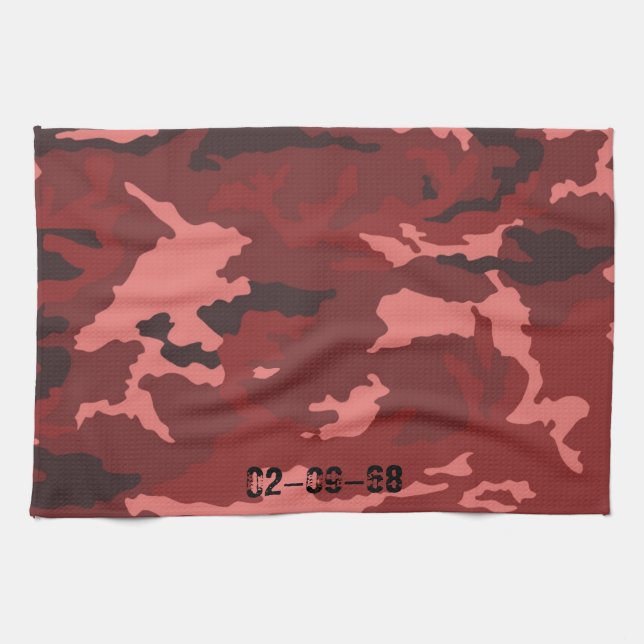Paño De Cocina Patrón de camuflaje rojo (Horizontal)