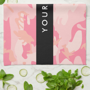 Paño De Cocina Patrón de camuflaje rosa, su nombre, personalizar