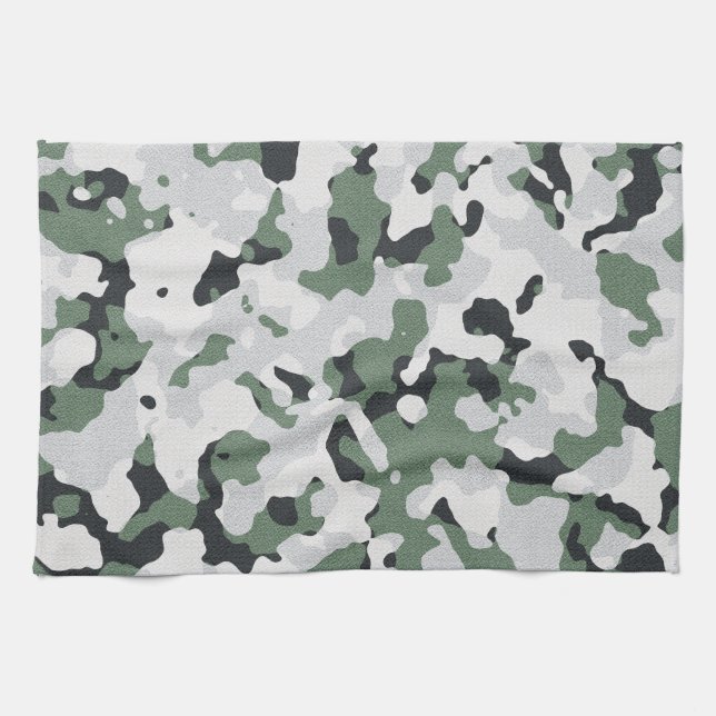 Paño De Cocina Patrón de camuflaje verde (Horizontal)