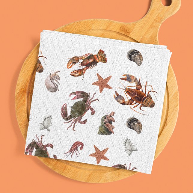 Paño De Cocina Patrón de cangrejo de langosta de crustáceos (Subido por el creador)