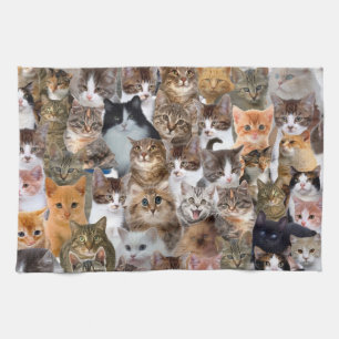 Paño De Cocina Patrón de caras de gato