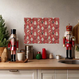 Paño De Cocina Patrón de cascanueces rojos Navidad