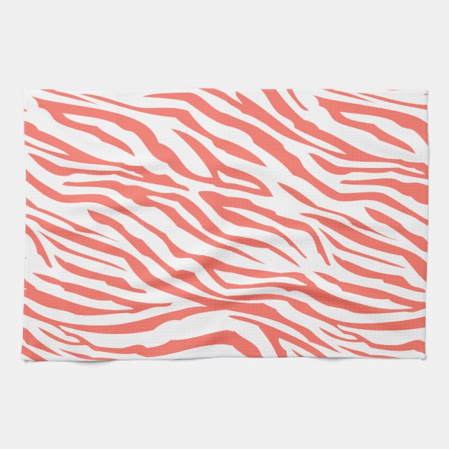 Paño De Cocina Patrón de cebra coral (Horizontal)