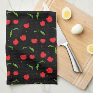 Paño De Cocina Patrón de cerezo rojo dulce