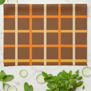 Paño De Cocina Patrón de chapa otoñal en verde Naranja y marrón