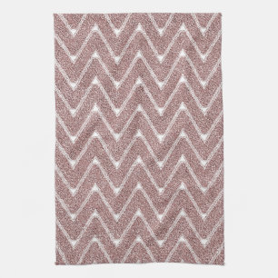 Paño De Cocina Patrón de Chevron Rosa Polvoriento