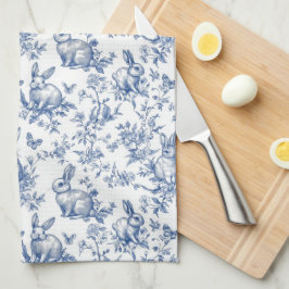 Paño De Cocina Patrón de Chinoiserie de los Conejos de Pascua