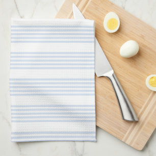 Paño De Cocina Patrón de cinco rayas azul pálido y blanco