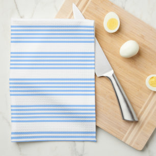 Paño De Cocina Patrón de cinco rayas azul y blanco