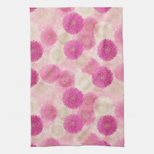 Paño De Cocina Patrón de círculo de encaje floral abstracto rosa