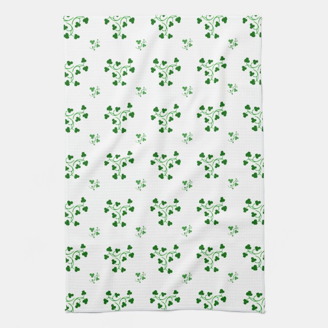 Paño De Cocina Patrón de círculo de rocas de sombra verde (Vertical)