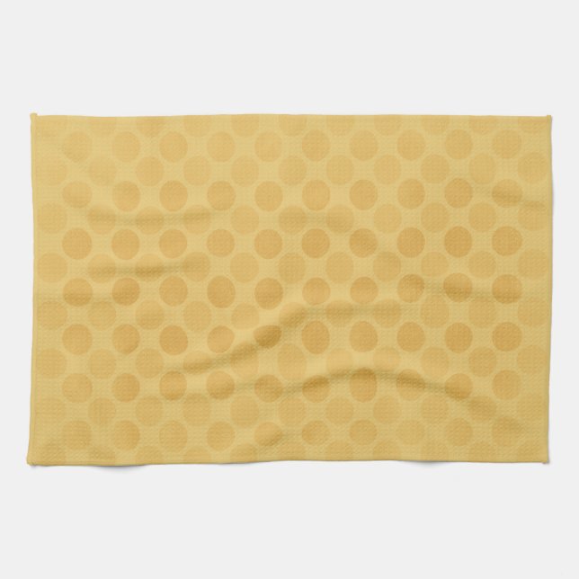 Paño De Cocina Patrón de círculos amarillos retro (Horizontal)