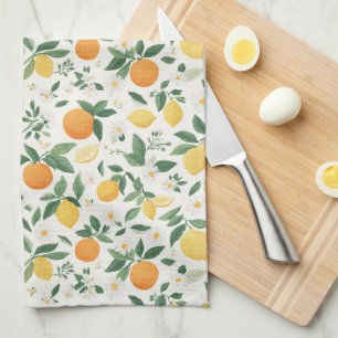 Paño De Cocina Patrón de cítricos de limón y naranja 