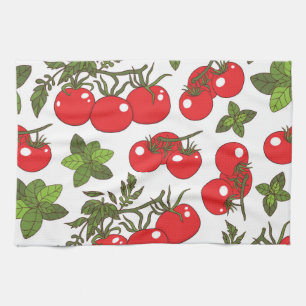 Paño De Cocina Patrón de cocina sin soldadura de Tomato Basil