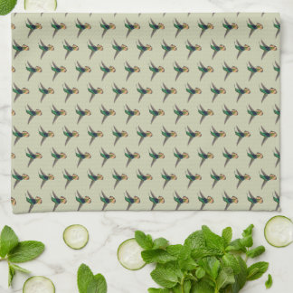 Paño De Cocina Patrón de colibrí retro vintage