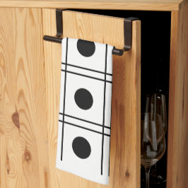 Paño De Cocina Patrón de comprobación de color negro y blanco del