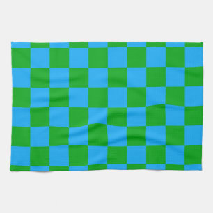 Paño De Cocina Patrón de comprobación verde azul