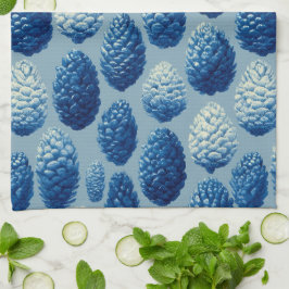 Paño De Cocina Patrón de cono de pino azul de invierno