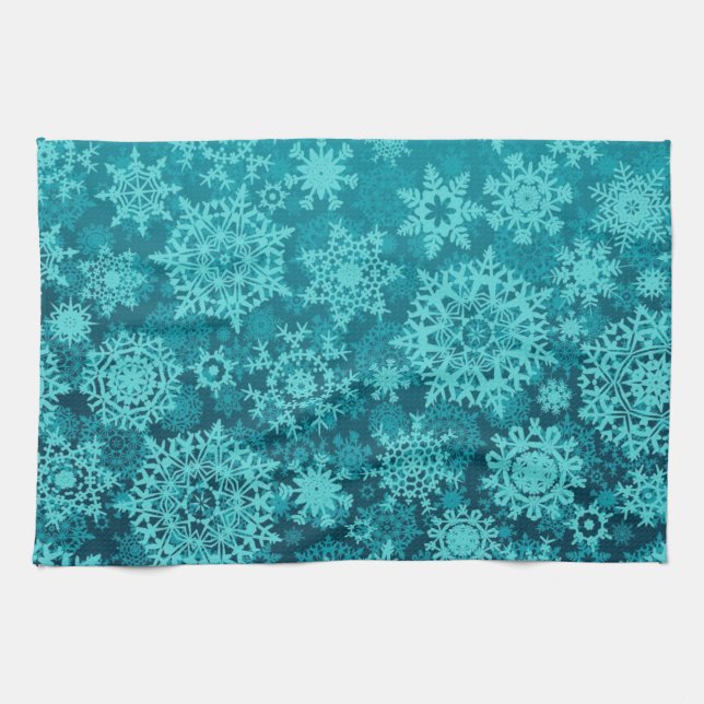 Paño De Cocina Patrón de copo de nieve	 (Horizontal)