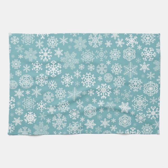 Paño De Cocina Patrón de copo de nieve	 (Horizontal)
