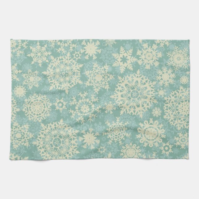 Paño De Cocina Patrón de copo de nieve	 (Horizontal)