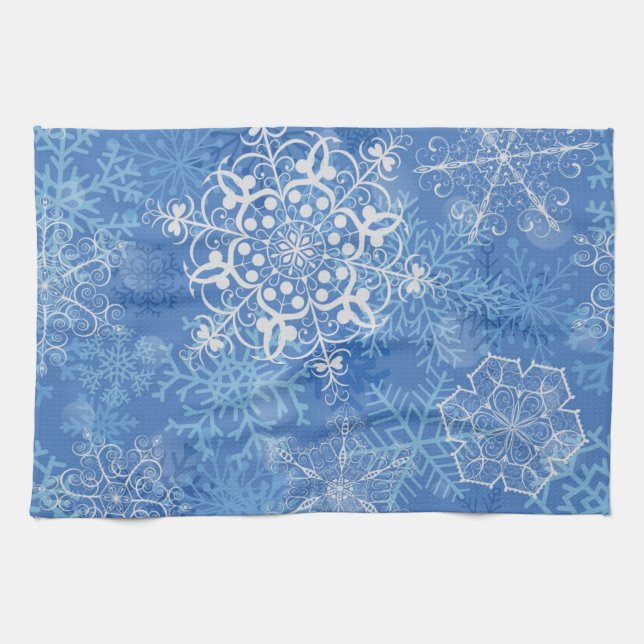 Paño De Cocina Patrón de copo de nieve (Horizontal)