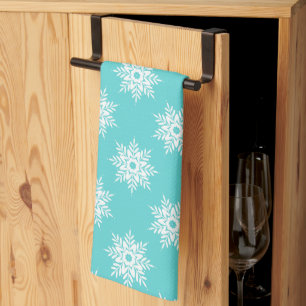 Paño De Cocina Patrón de copo de nieve blanco