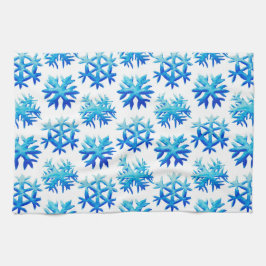 Paño De Cocina Patrón de copo de nieve de color azul