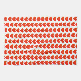 Paño De Cocina Patrón de corazón rojo